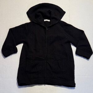 CHAIKEN‎ Women's Black Merino Wool Cashmere Zip Front Turtleneck Sweater M